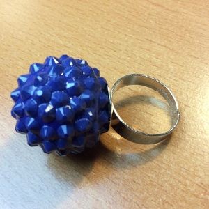 New Blue and Silver Adjustable Ring